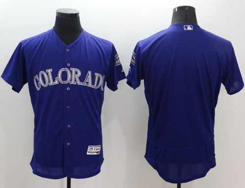 Rockies Blank Purple Flexbase Authentic Collection Stitched MLB Jersey - Click Image to Close